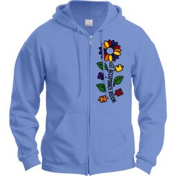 Let Autism Acceptance Bloom on Blue Zip Hooded Sweatshirt